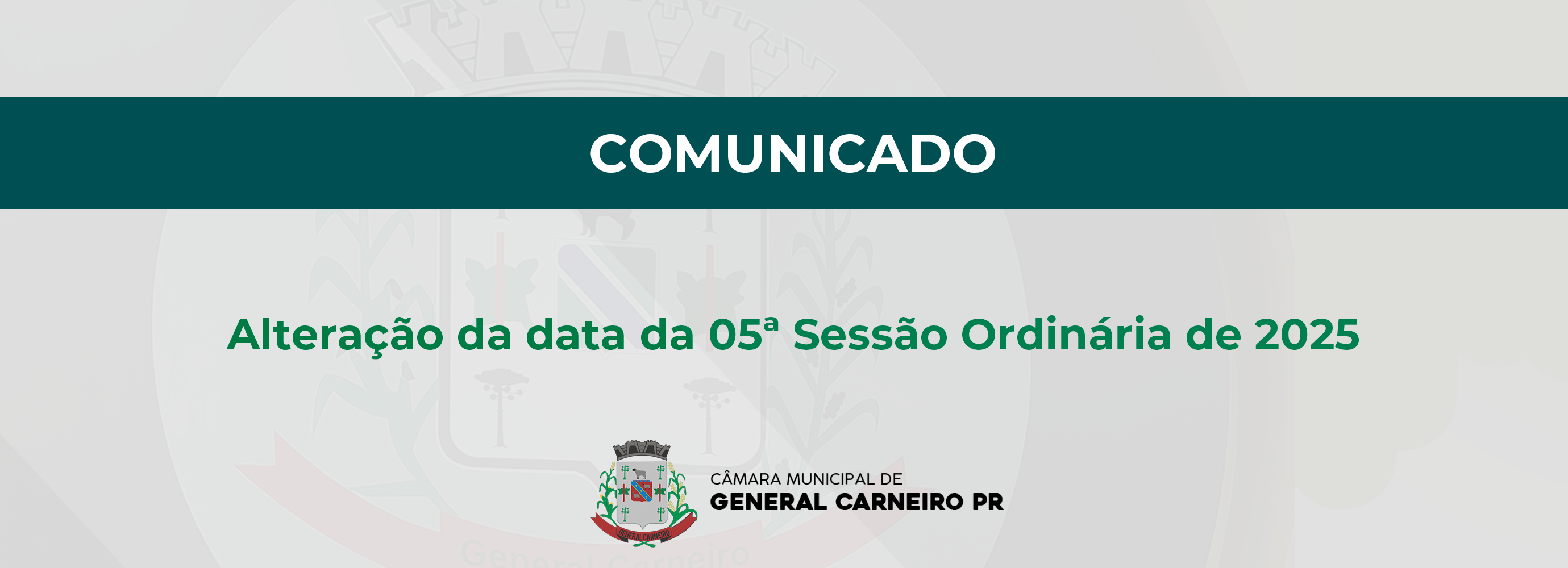Alteração da data da 05ª Sessão Ordinária de 2025